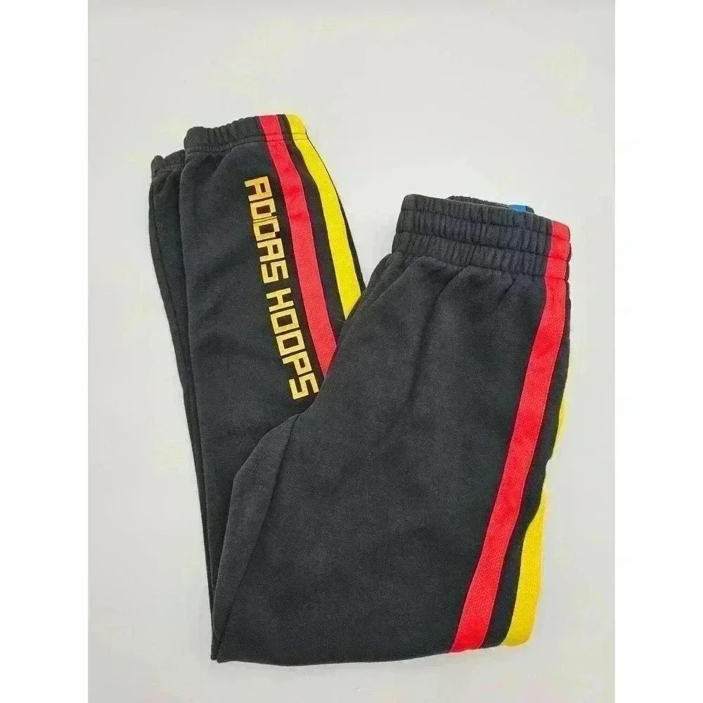 Adidas x Lego Boy's Size M Black 3 Stripe Sweatpants